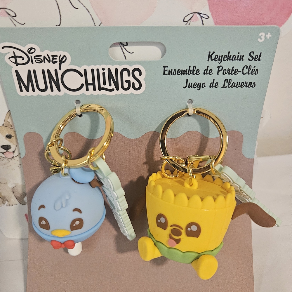New Disney Parks Donald Duck and Pluto Munchlings keychain set. 